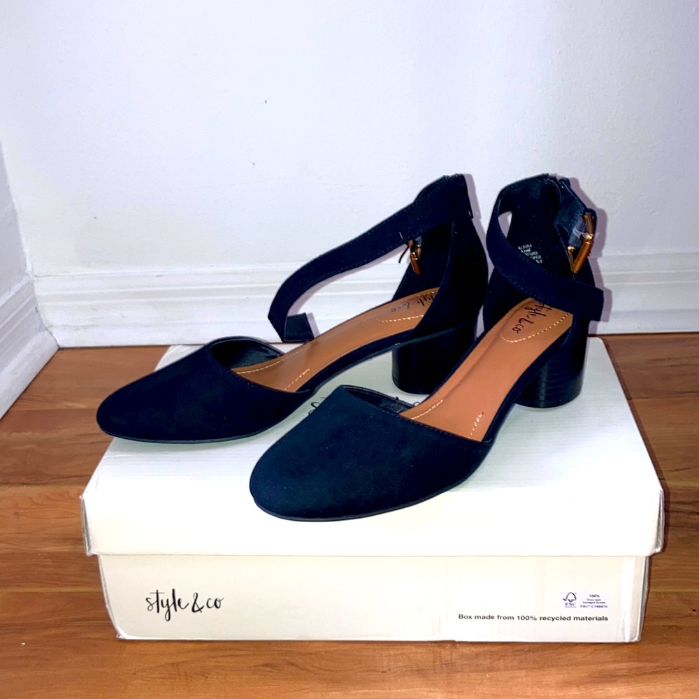 Style & Co black short heel dress shoes 🖤